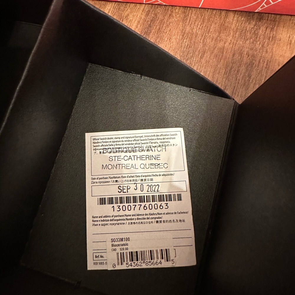 Omega Swatch new ,never worn , authentic with receipt